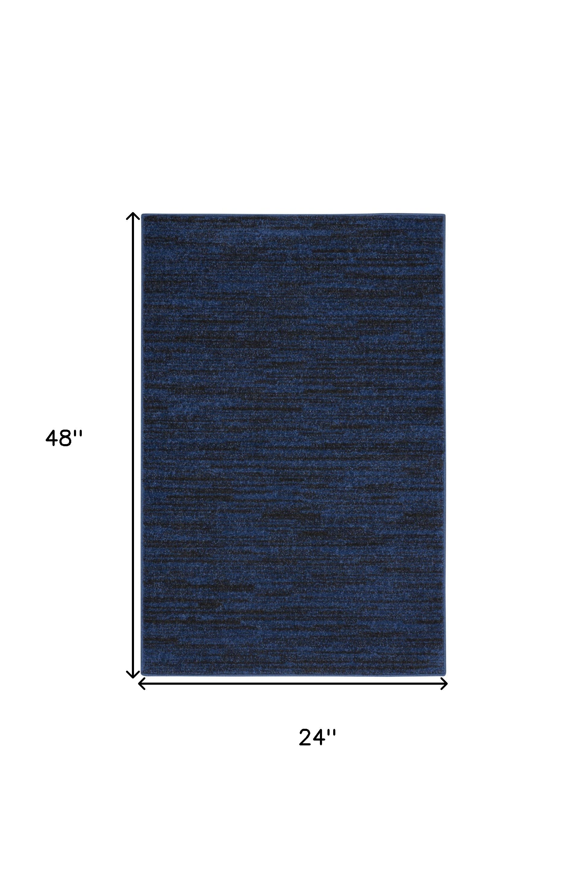 2' X 4' Midnight Blue Stain Resistant Indoor Outdoor Area Rug - Outdoor