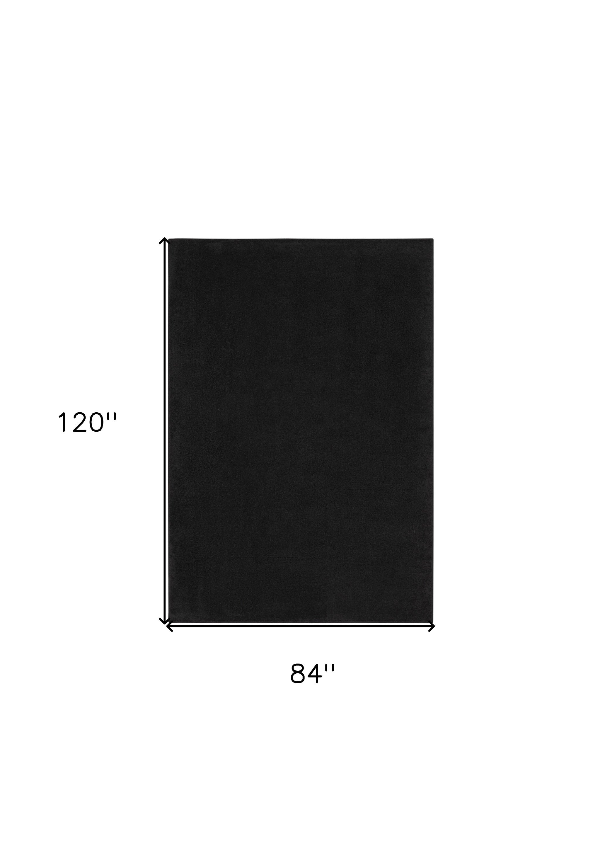 7' X 10' Black Indoor Outdoor Area Rug - Outdoor