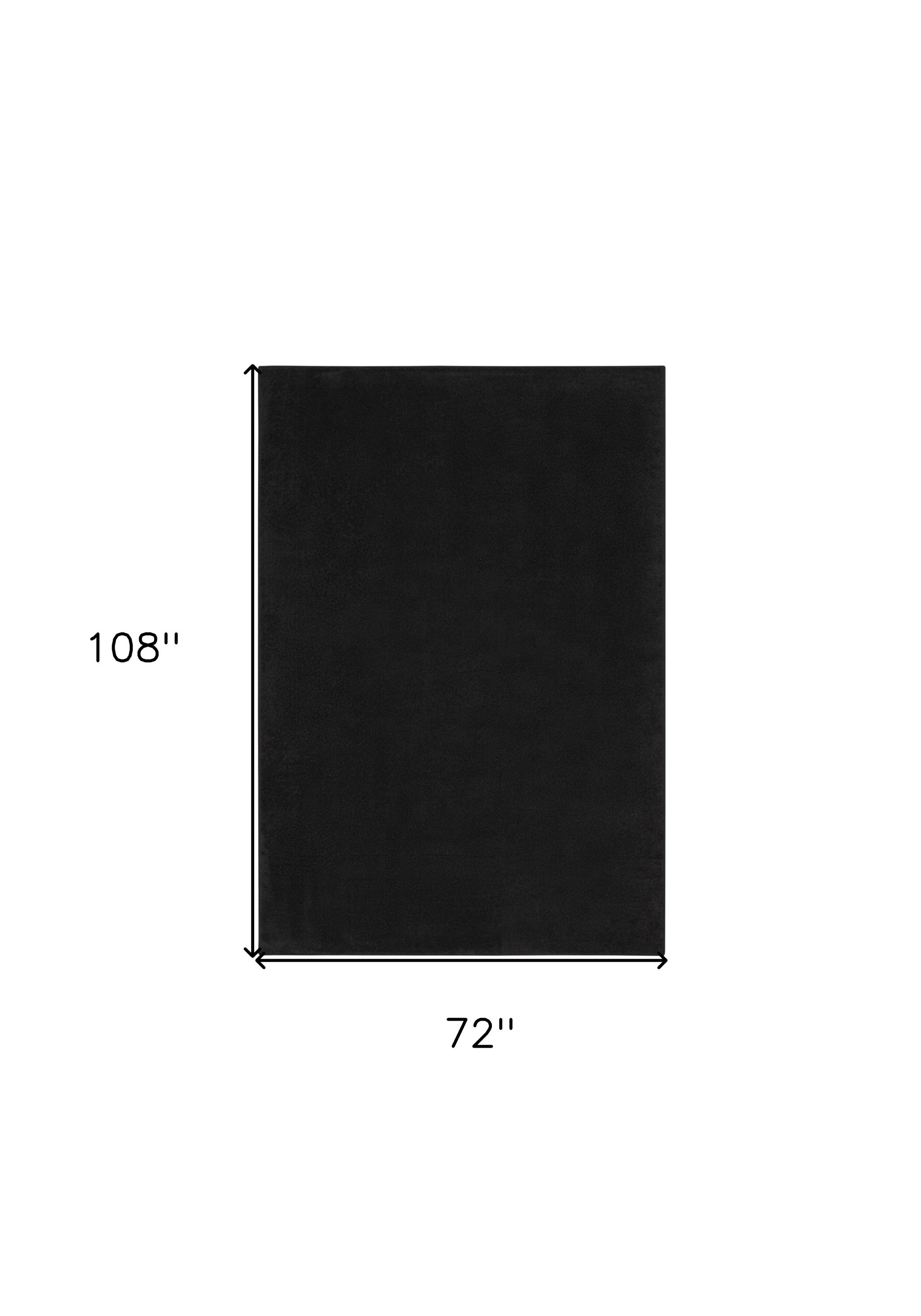 6' X 9' Black Stain Resistant Indoor Outdoor Area Rug - Outdoor