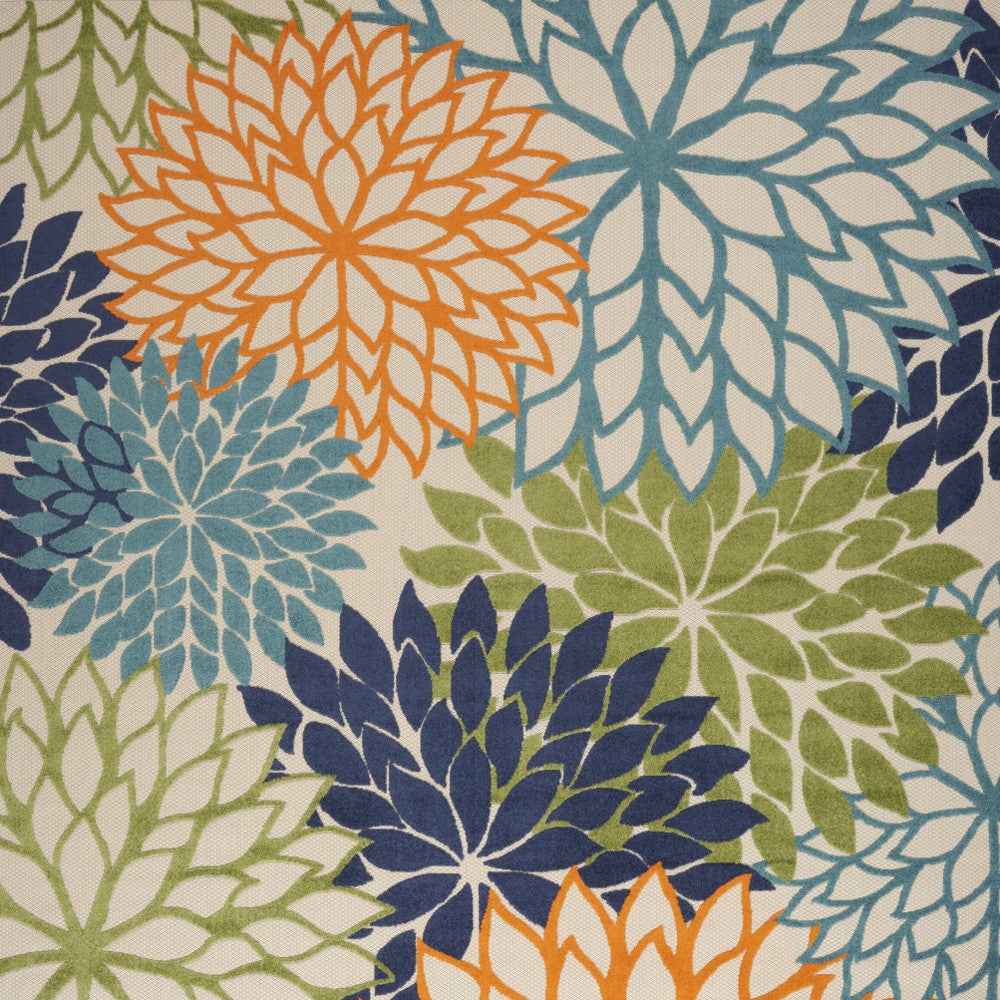 12' X 15' Blue And Green Indoor Outdoor Area Rug