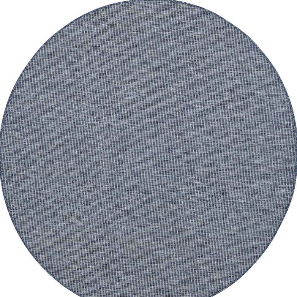 6' Navy Blue Round Power Loom Area Rug