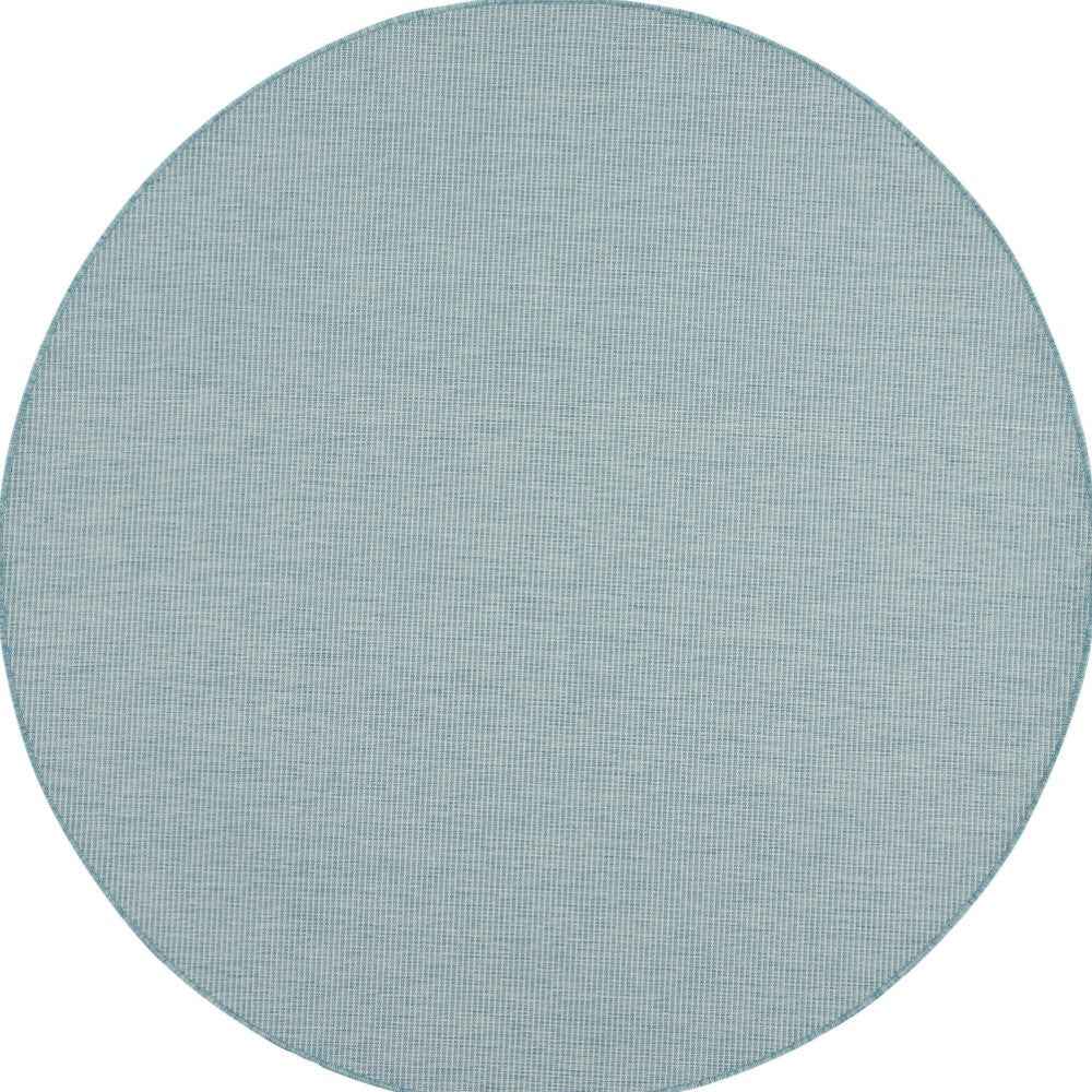 6' Aqua Round Power Loom Area Rug