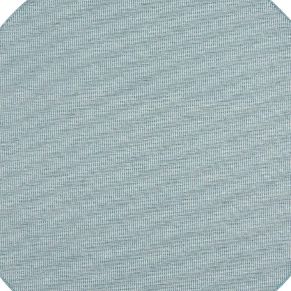 6' Aqua Round Power Loom Area Rug