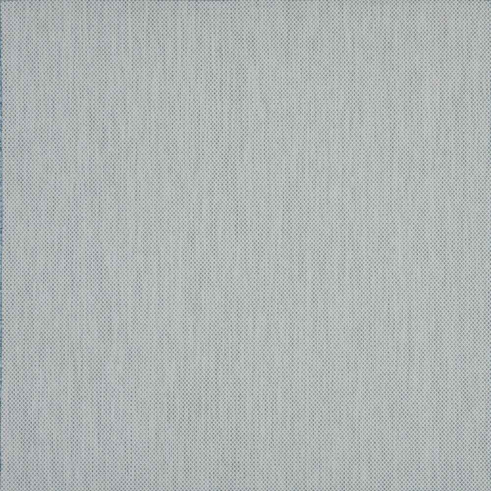 8' Aqua And Ivory Square Indoor Outdoor Area Rug