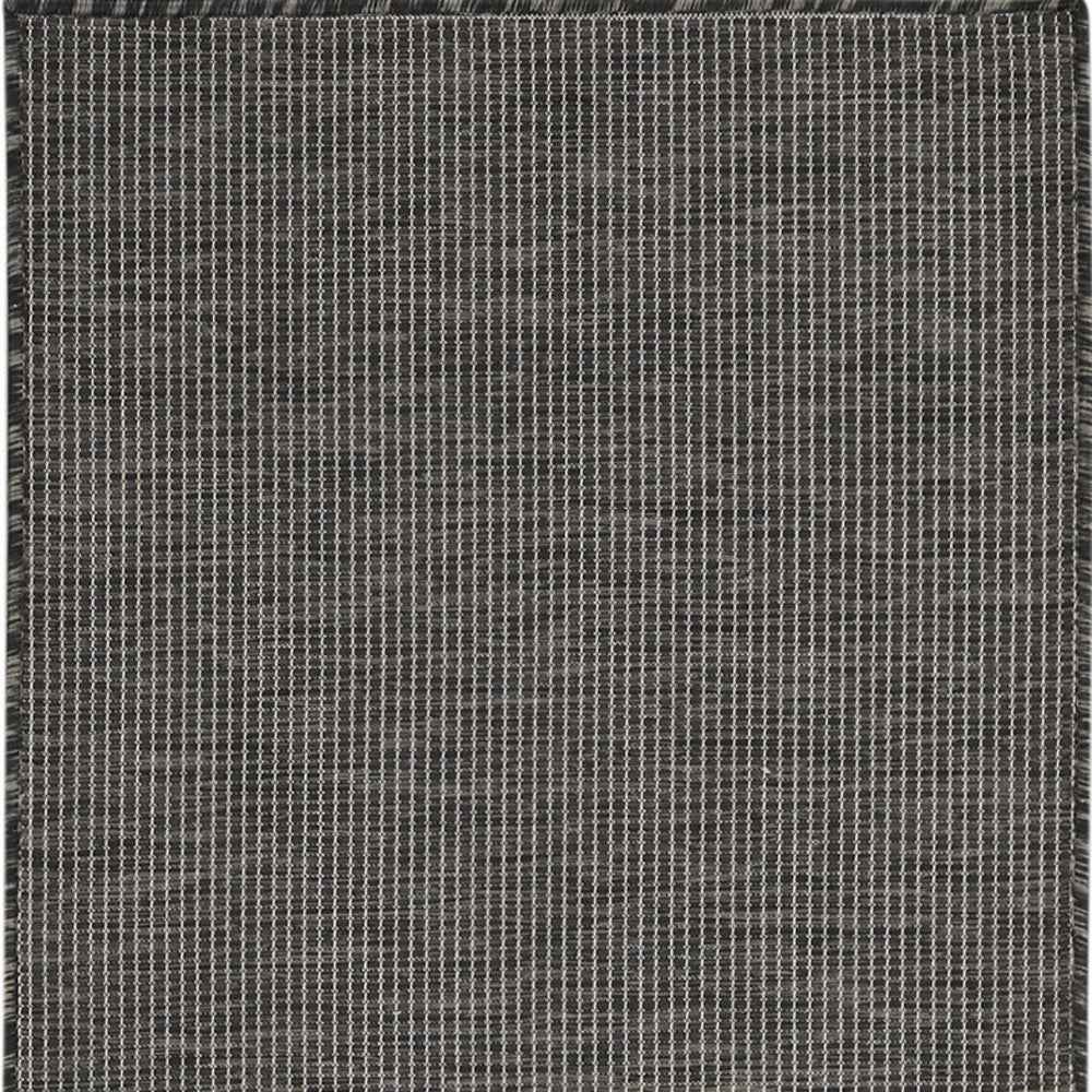 8' Charcoal Indoor Outdoor Runner Rug