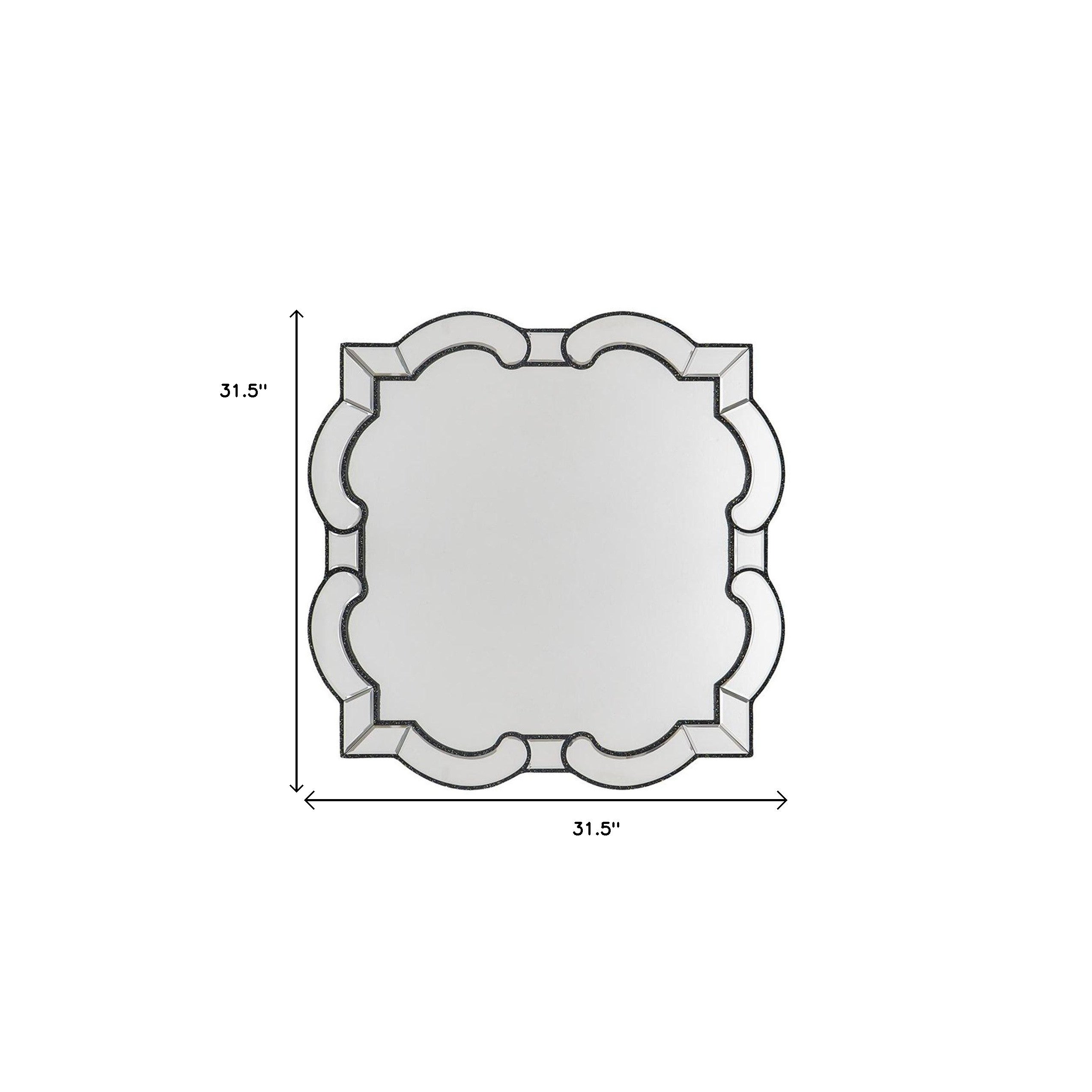 32" Clear Scalloped Glass Framed Accent Mirror - Bed & Bath