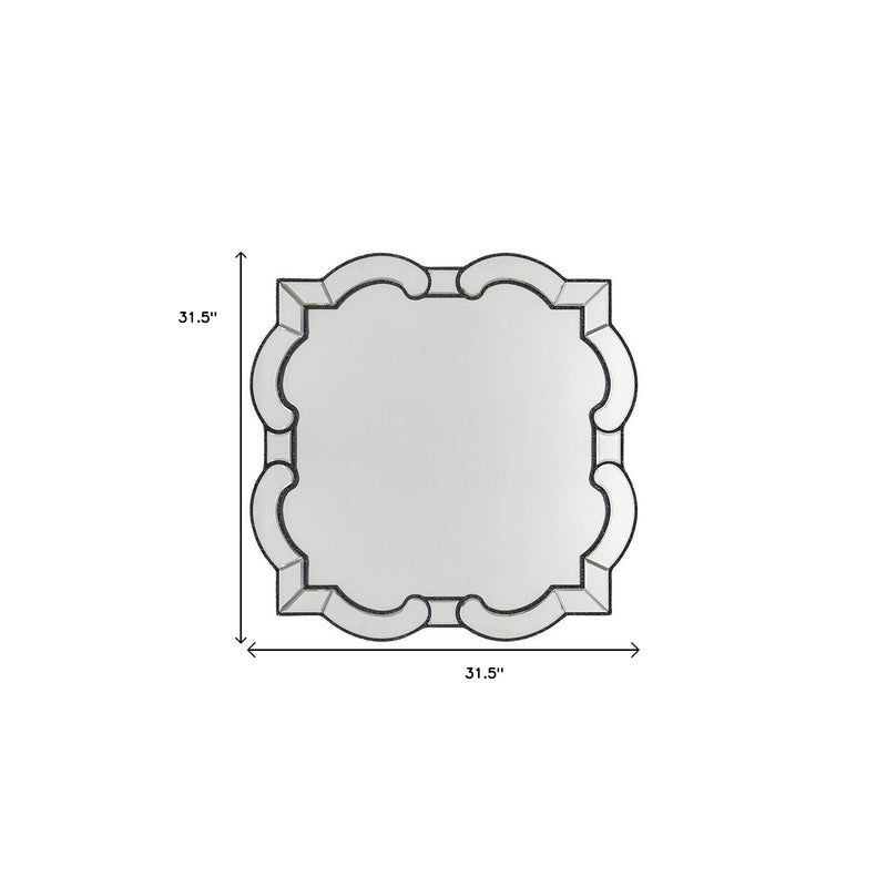 32" Clear Scalloped Glass Framed Accent Mirror - Bed & Bath