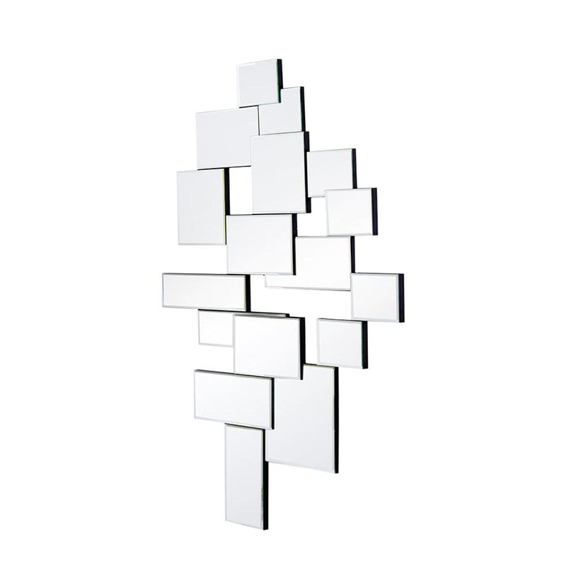 30" Clear Abstract Glass Contemporary Panels Unframed Accent Mirror - Bed & Bath