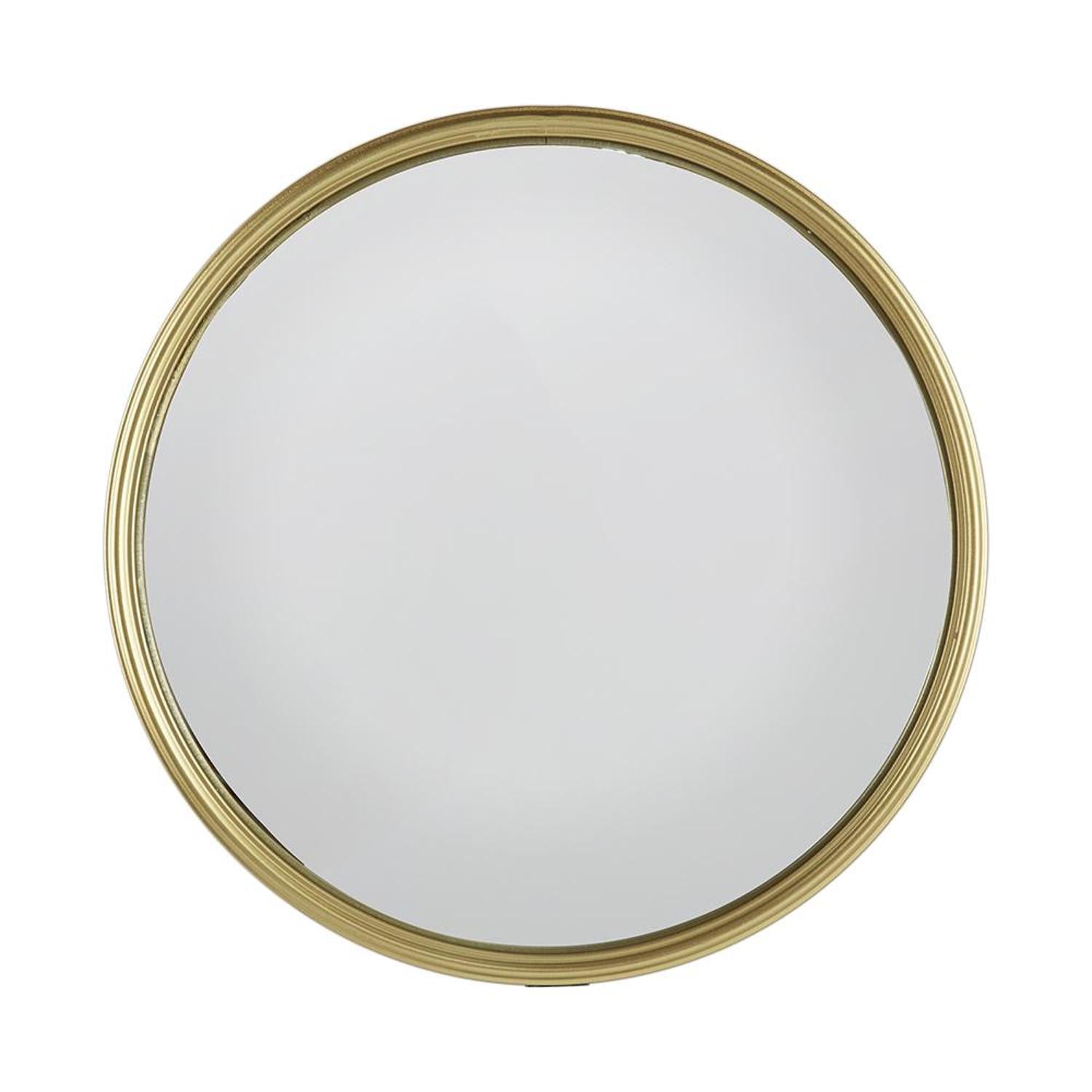 15" Gold Round Iron Textured Framed Accent Mirror - Bed & Bath