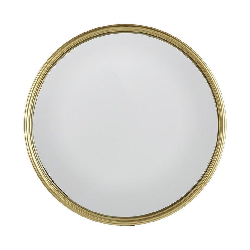 15" Gold Round Iron Textured Framed Accent Mirror - Bed & Bath