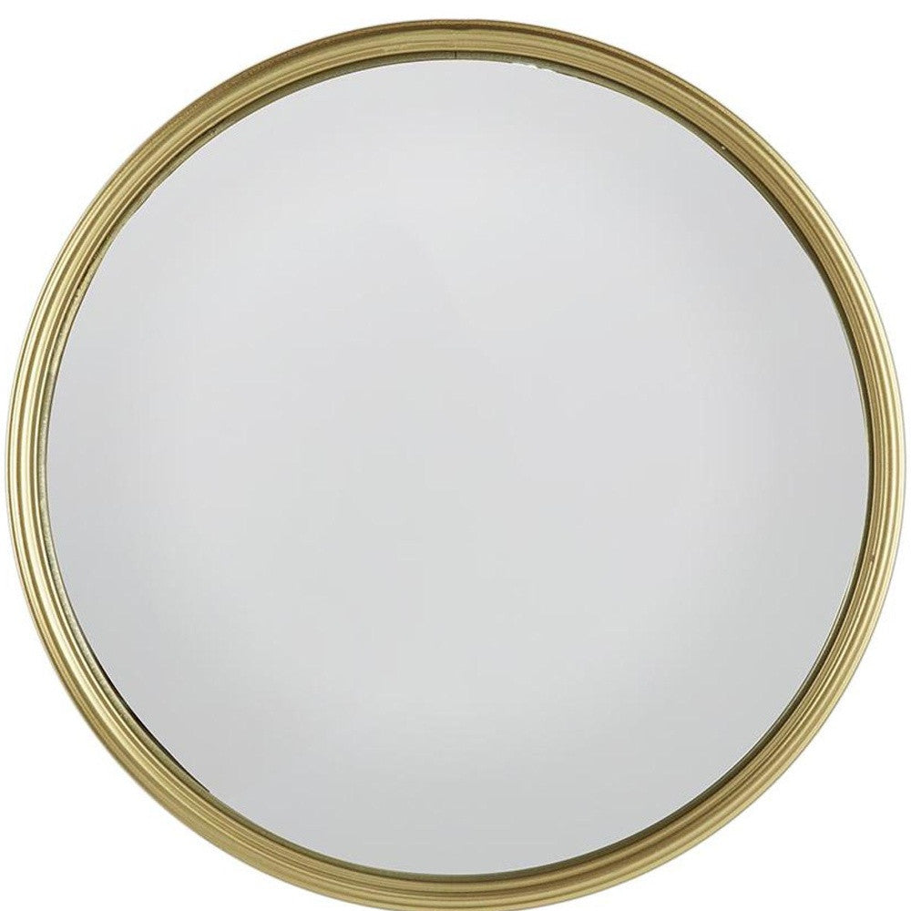 15" Gold Round Iron Textured Framed Accent Mirror - Bed & Bath