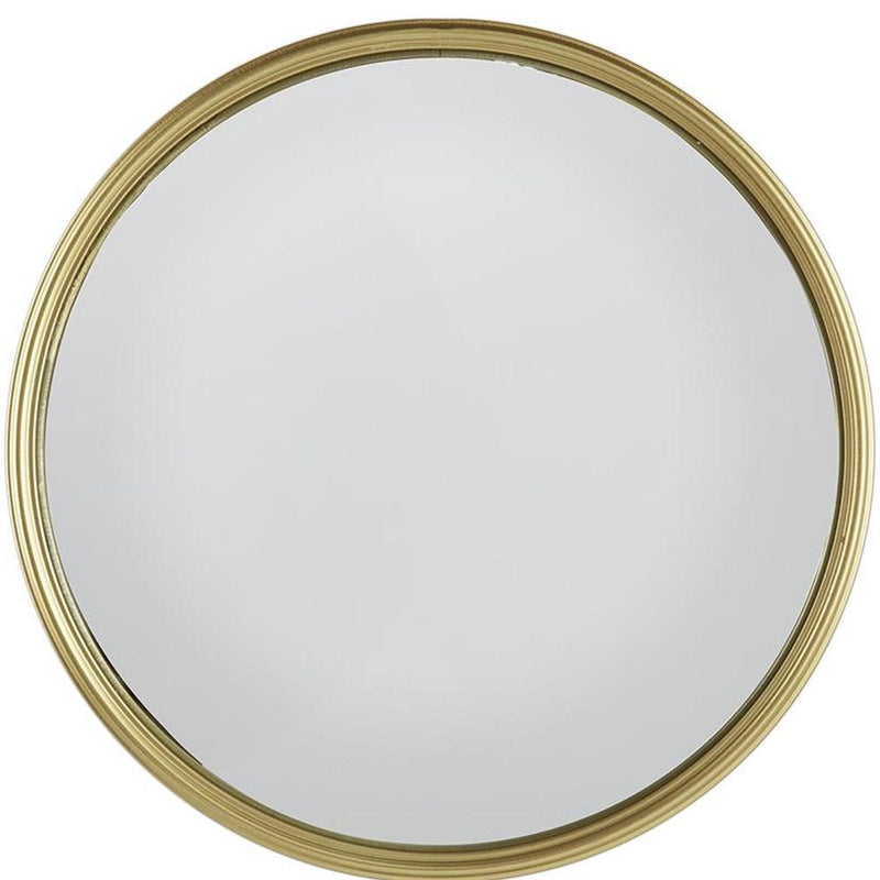 15" Gold Round Iron Textured Framed Accent Mirror - Bed & Bath