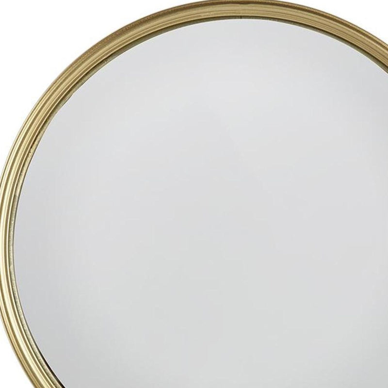 10" Gold Round Iron Textured Framed Accent Mirror - Bed & Bath