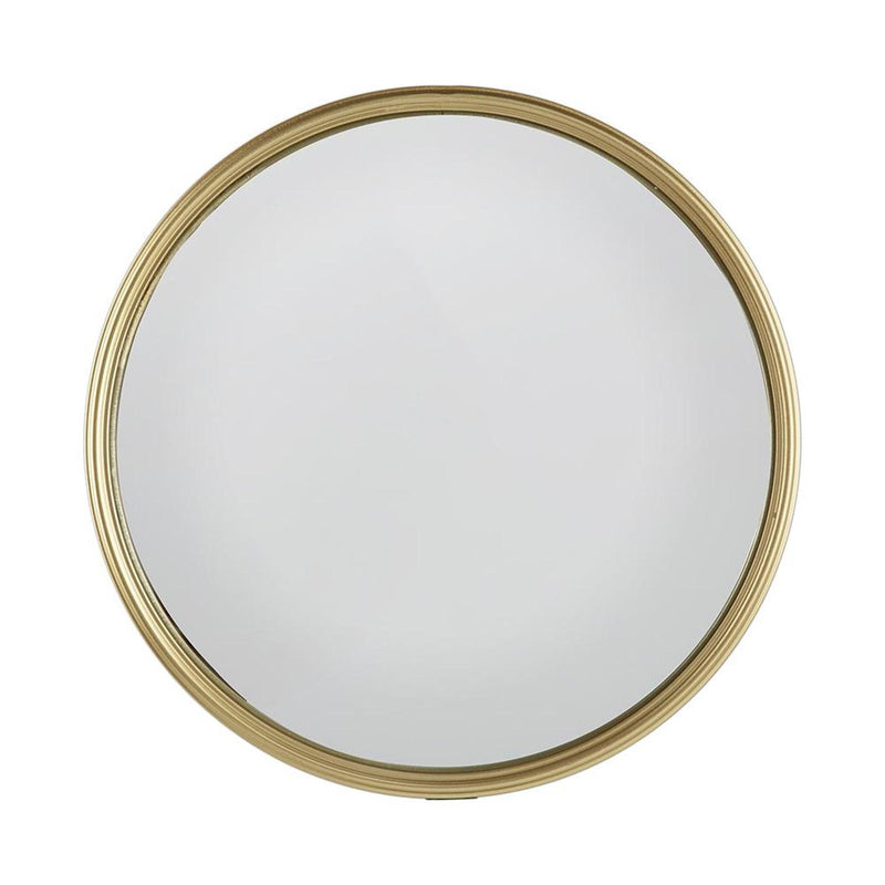10" Gold Round Iron Textured Framed Accent Mirror - Bed & Bath