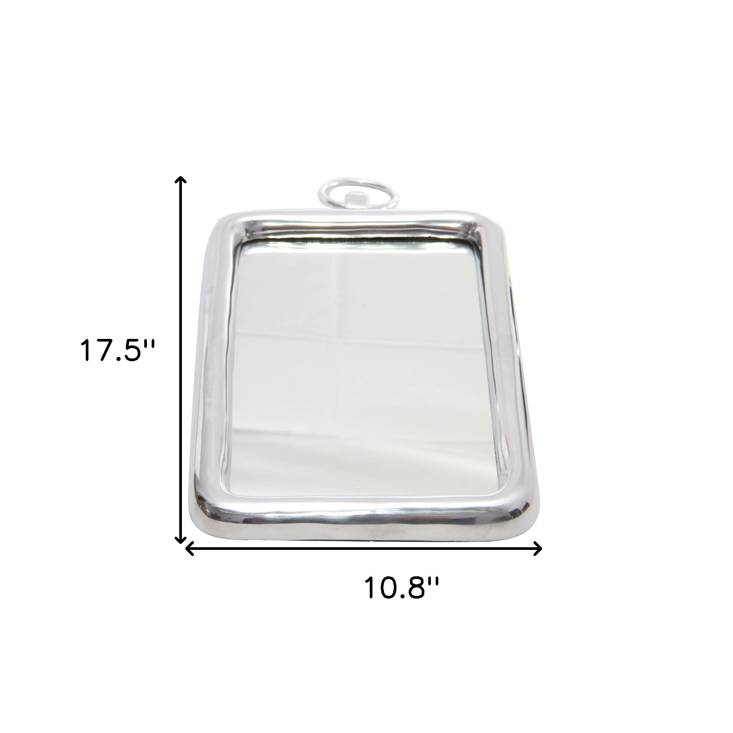 18" Silver Aluminum Framed Accent Mirror - Bed & Bath