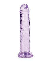 Shots Realrock Crystal Clear 6" Straight Dildo W/suction Cup - Purple - GreatEagleInc