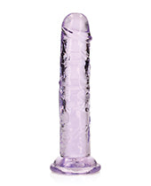 Shots Realrock Crystal Clear 6" Straight Dildo W/suction Cup - Purple - GreatEagleInc