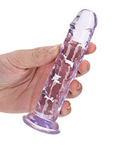 Shots Realrock Crystal Clear 6" Straight Dildo W/suction Cup - Purple - GreatEagleInc