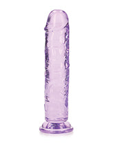 Shots Realrock Crystal Clear 7" Straight Dildo W/suction Cup - Purple - GreatEagleInc