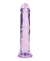 Shots Realrock Crystal Clear 7" Straight Dildo W/suction Cup - Purple - GreatEagleInc