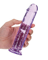 Shots Realrock Crystal Clear 7" Straight Dildo W/suction Cup - Purple - GreatEagleInc