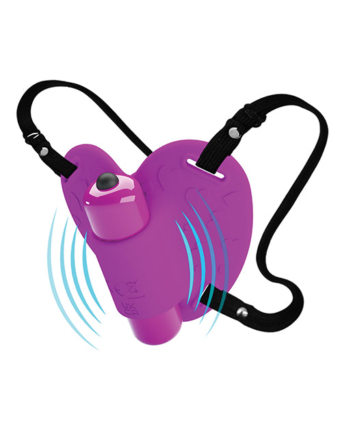 Pretty Love Heartbeat Strap On Clitoral Massager - Fuchsia - GreatEagleInc