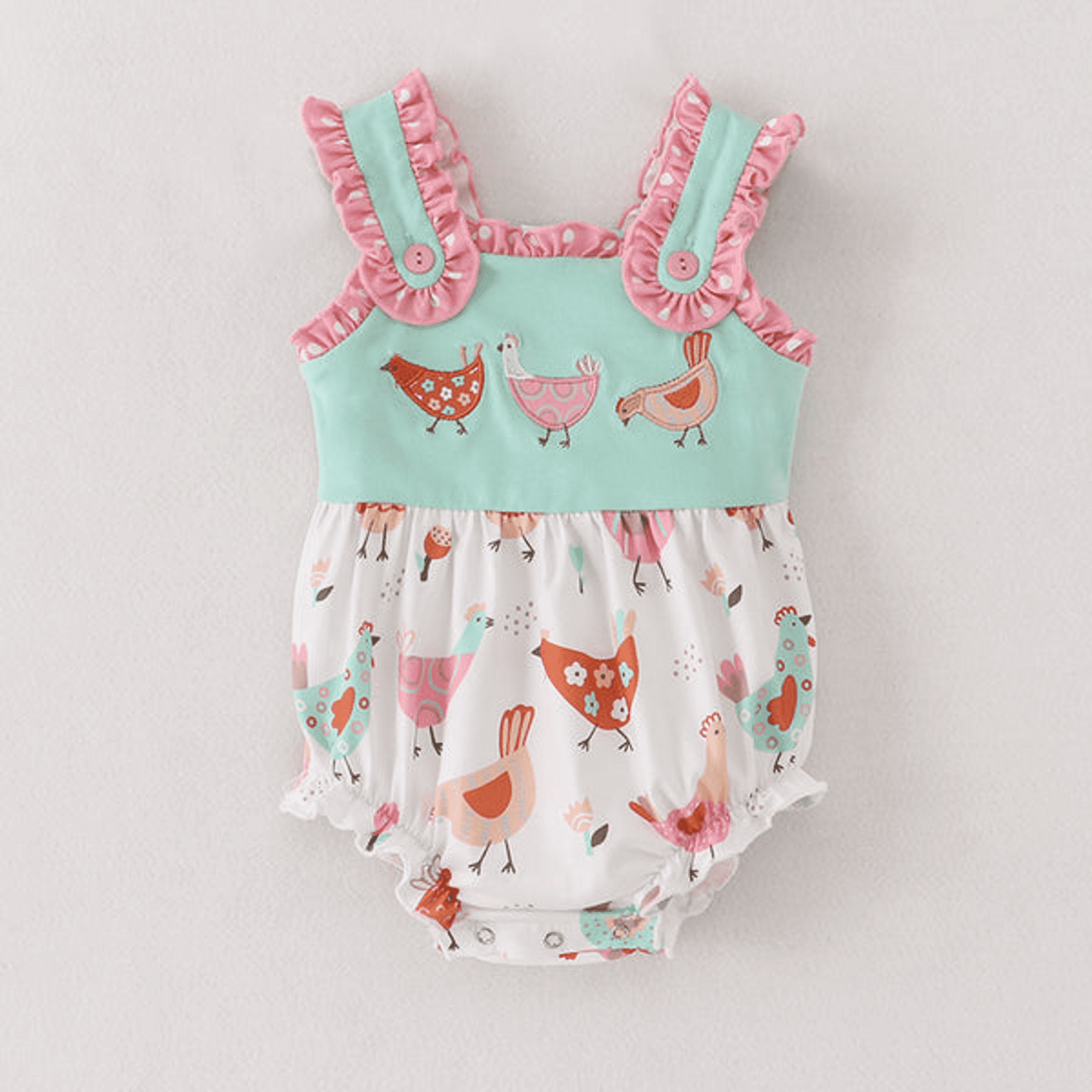 Chicken Friends Romper - 1 / 18-24 Months - Girl's