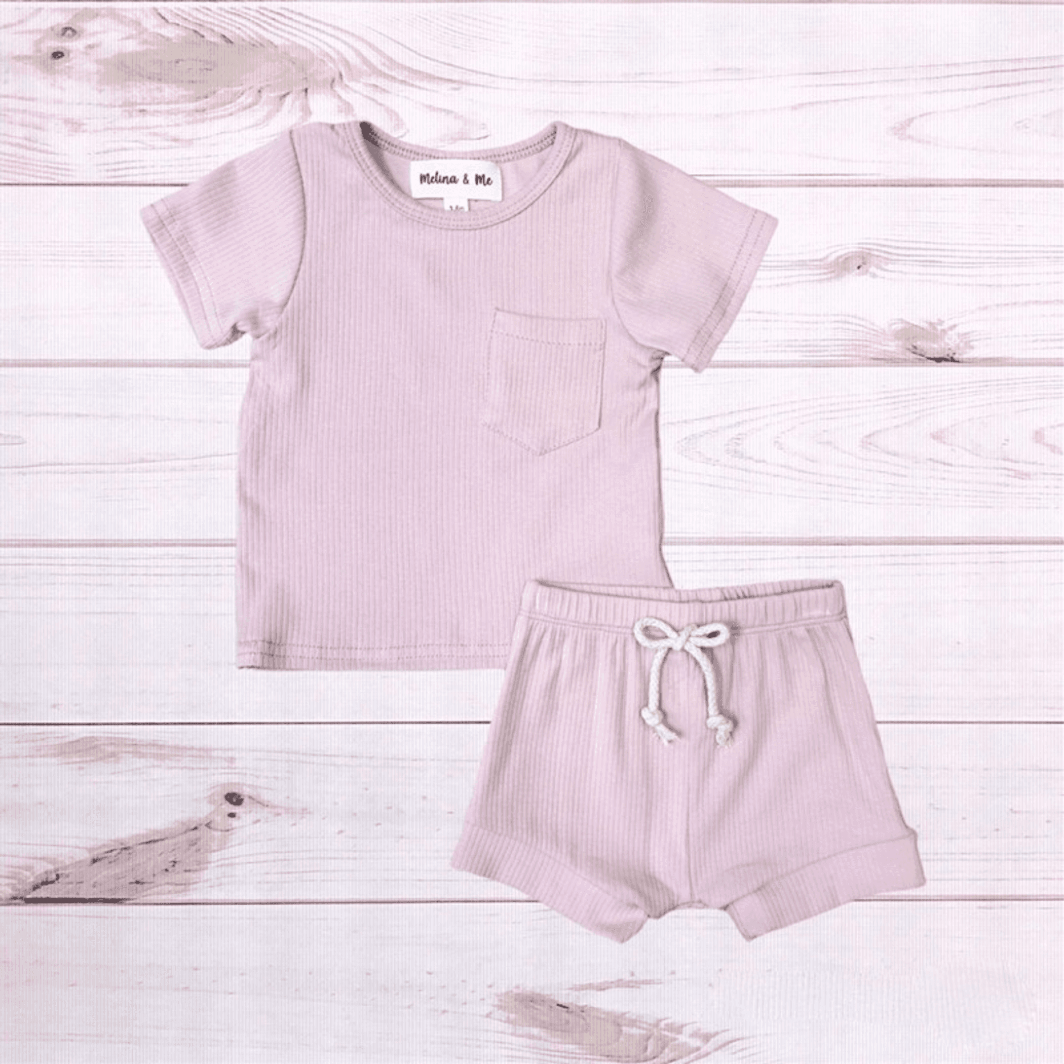 Finnley Ribbed Outfit (Dust Pink) - 1 / 2T - Girl's