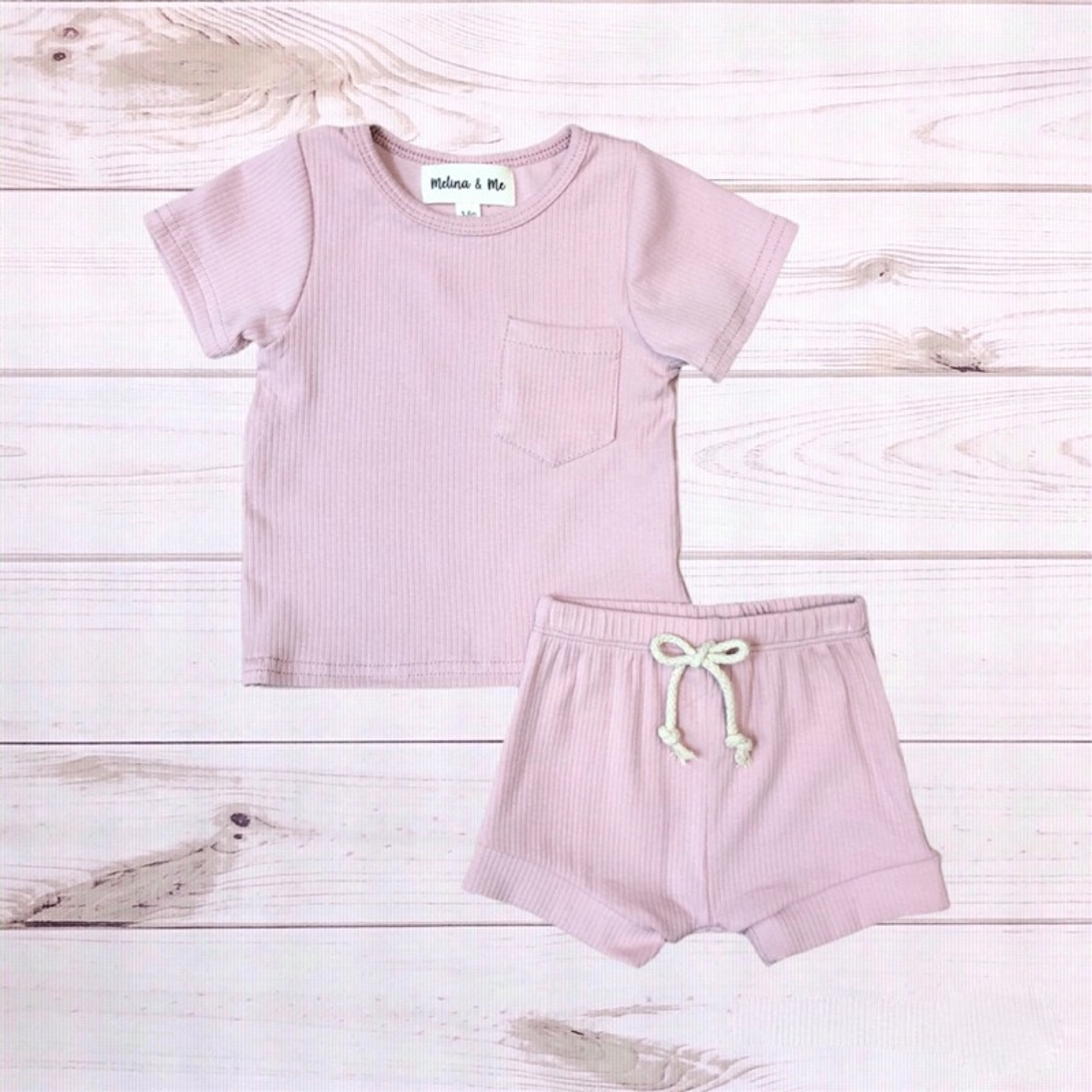 Finnley Ribbed Outfit (Dust Pink) - 1 / 5T - Girl's