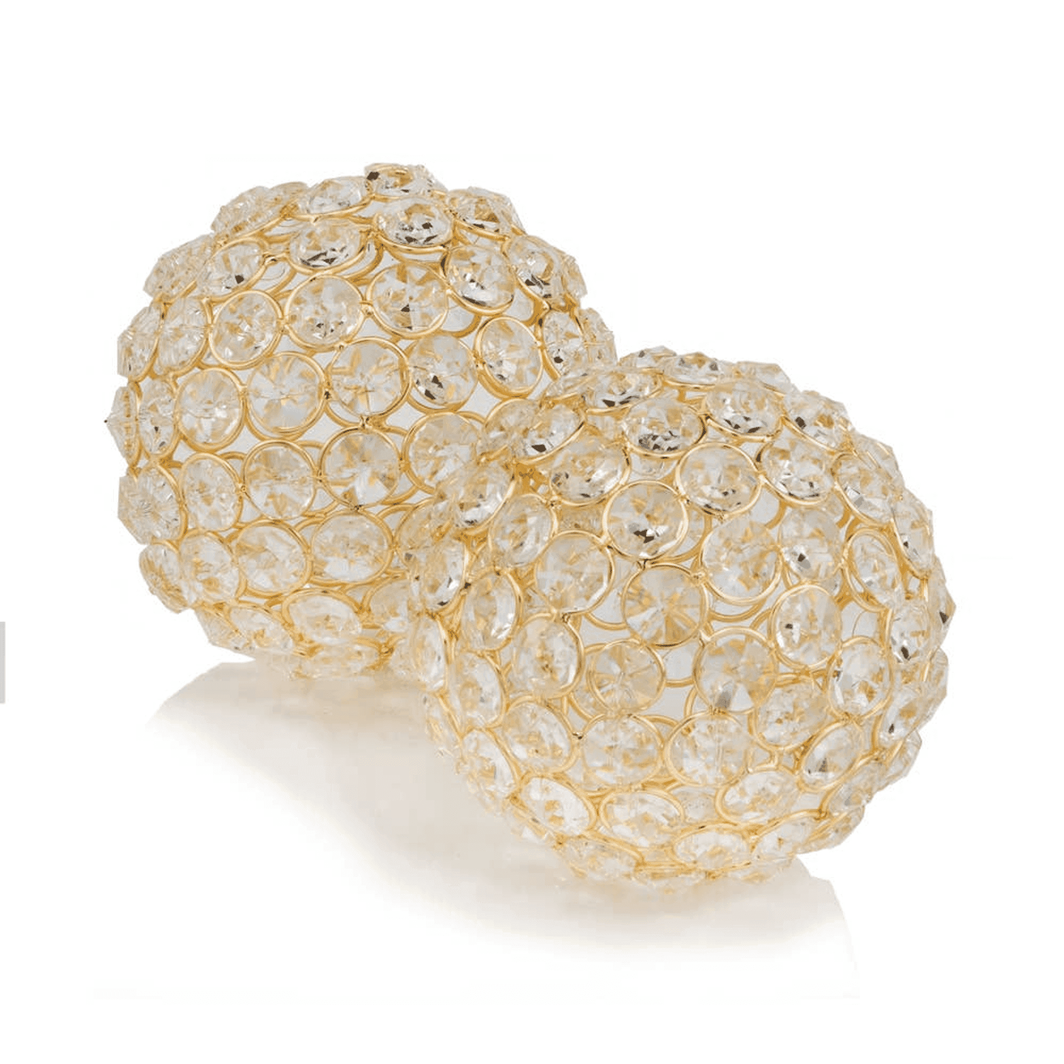 Facetas 4" Gold Cristal Spheres - Set of 2 - 1 - Home Decor