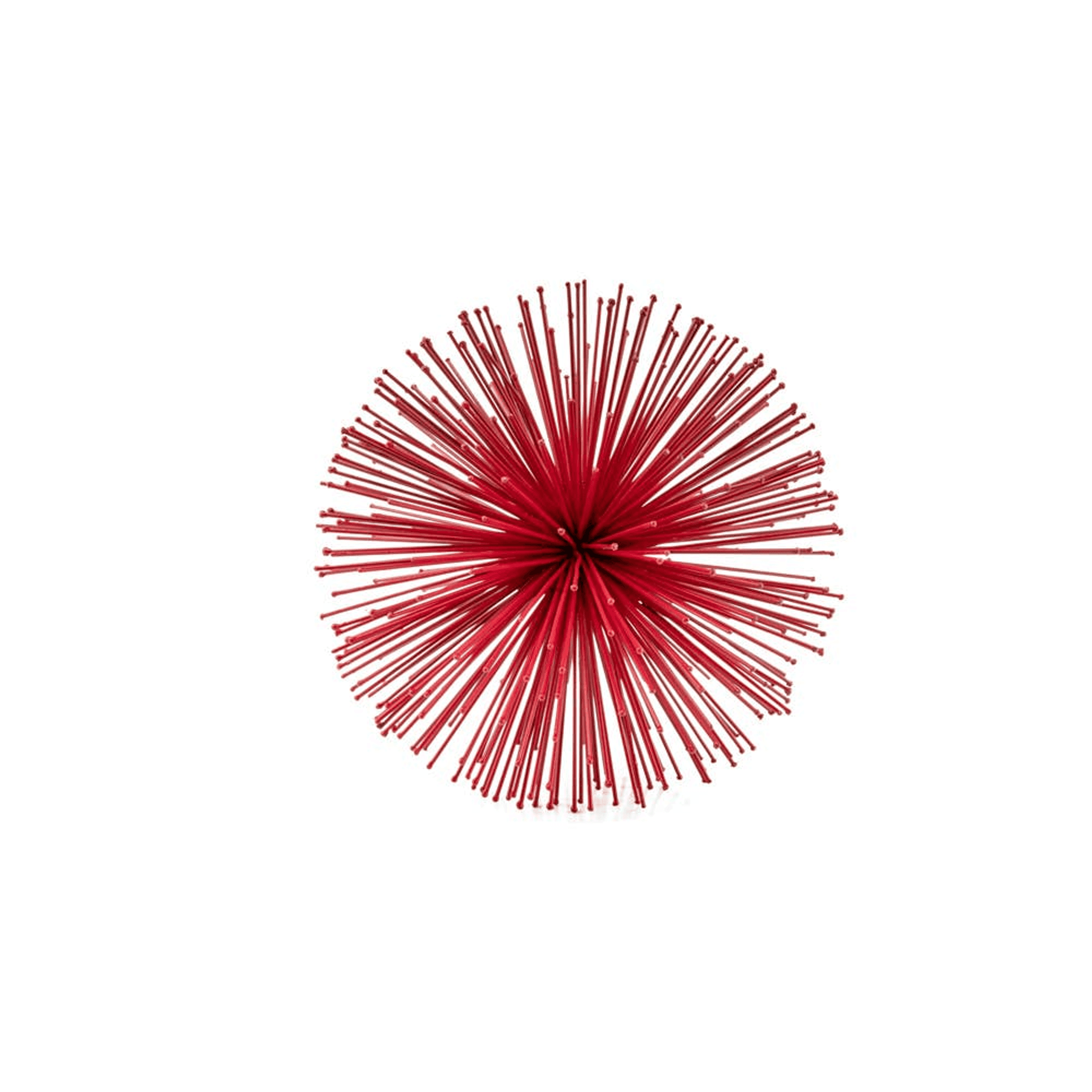 Red spiked sphere decorative tabletop object