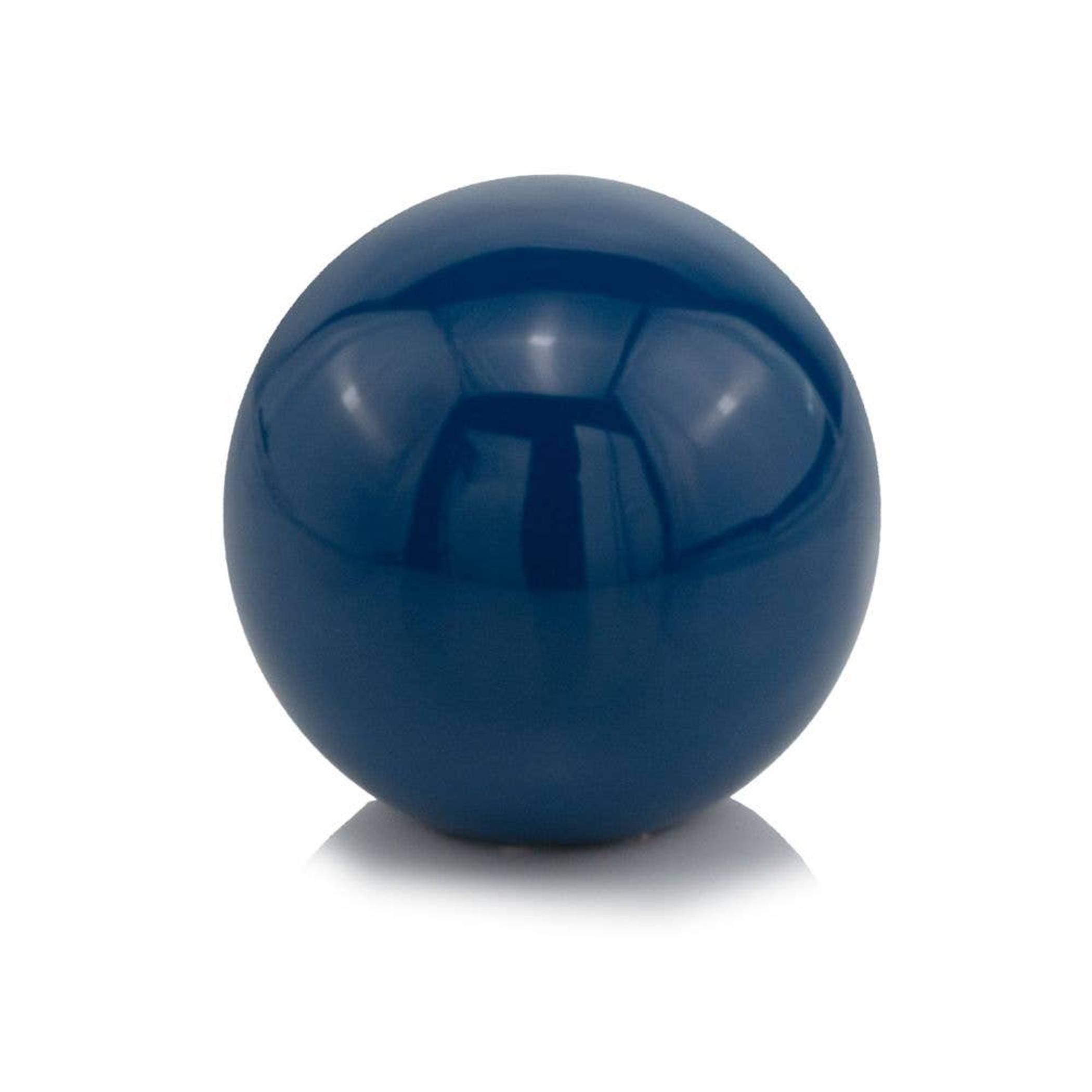 Classic blue glossy plastic sphere, round 4-inch diameter