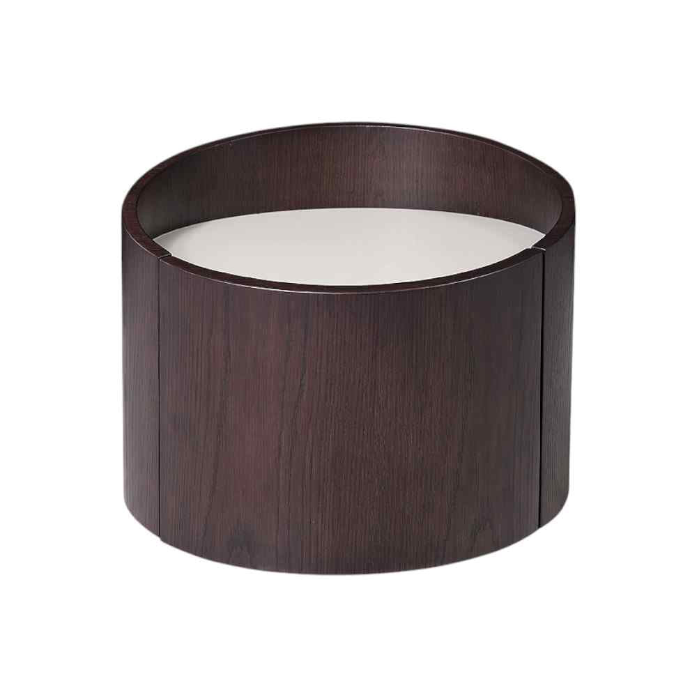 17" Dark Brown Solid Wood Round End Table - Living Room