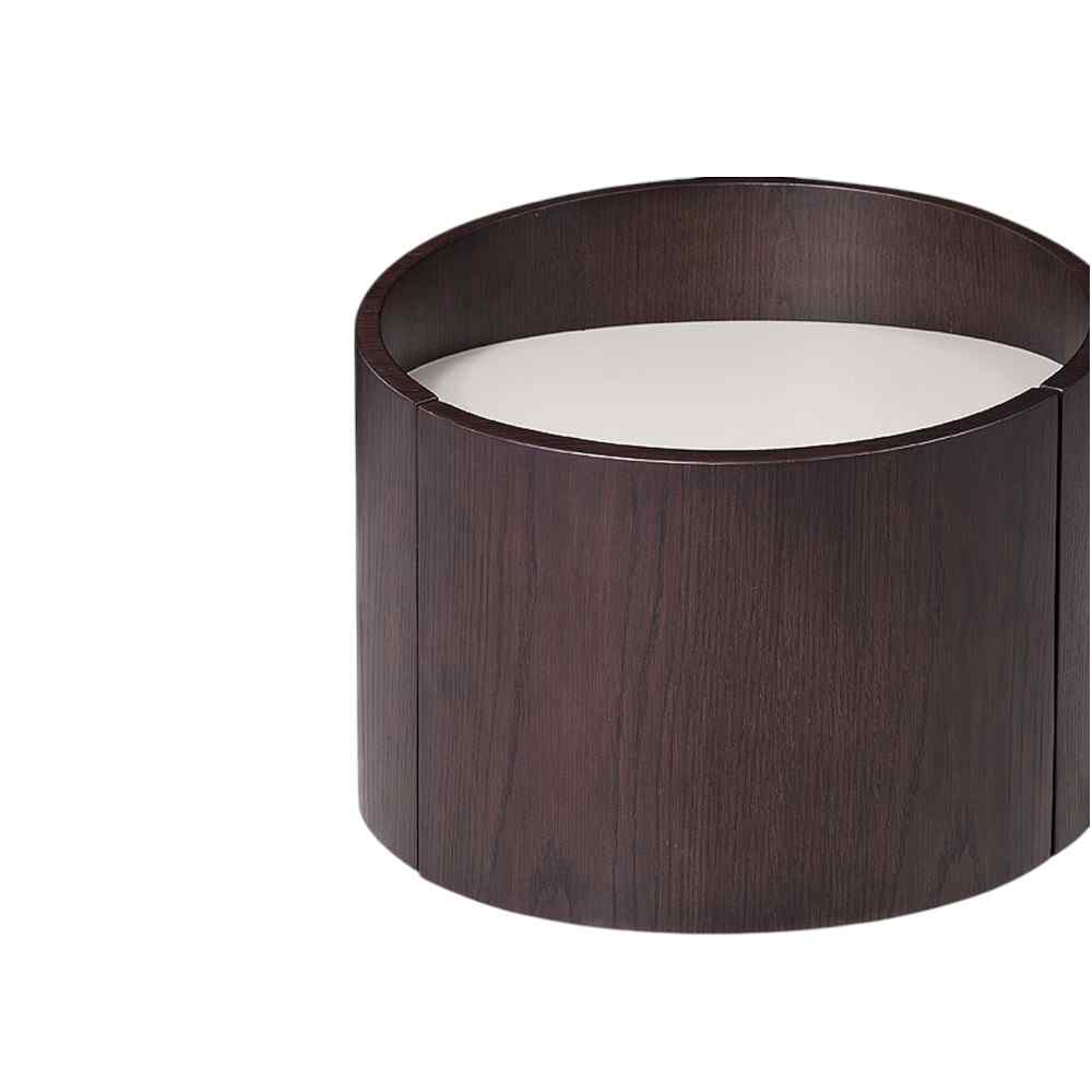 17" Dark Brown Solid Wood Round End Table - Living Room