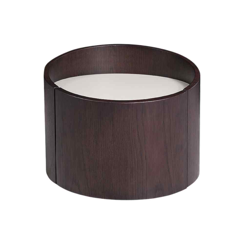17" Dark Brown Solid Wood Round End Table - Living Room