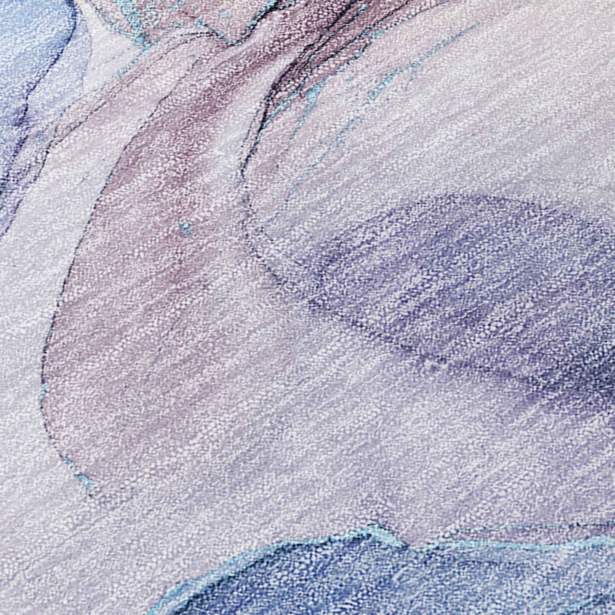 8' Runner Blue Abstract Washable Non Skid Indoor Outdoor Runner Rug