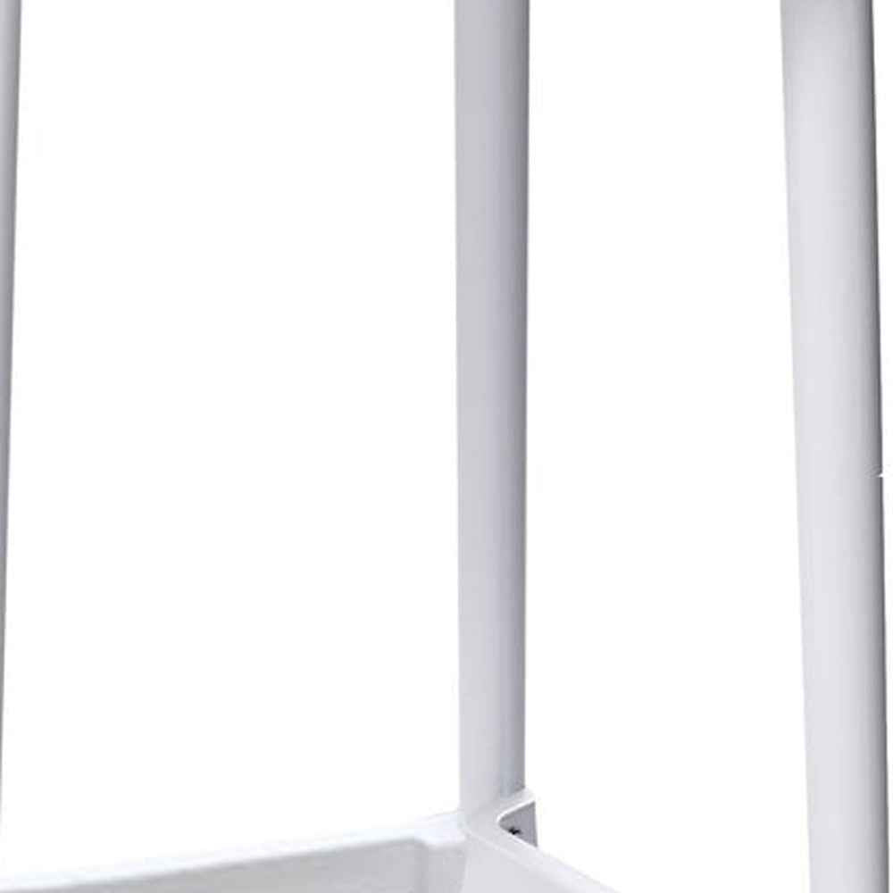 Set of Four 26" White Heavy Duty Plastic Low Back Counter Height Bar Chairs