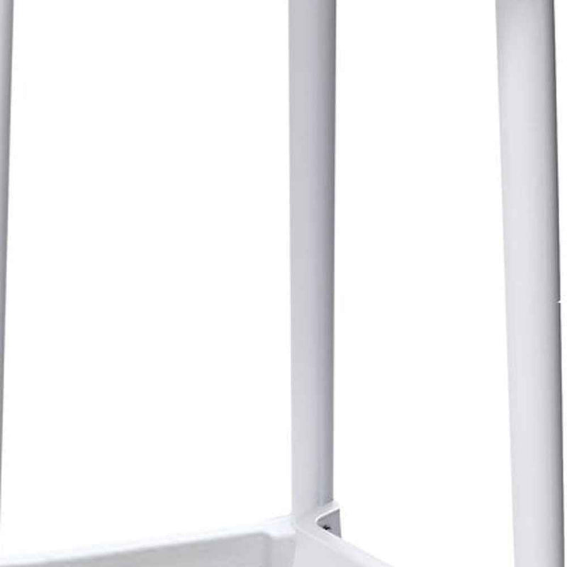 Set of Four 26" White Heavy Duty Plastic Low Back Counter Height Bar Chairs