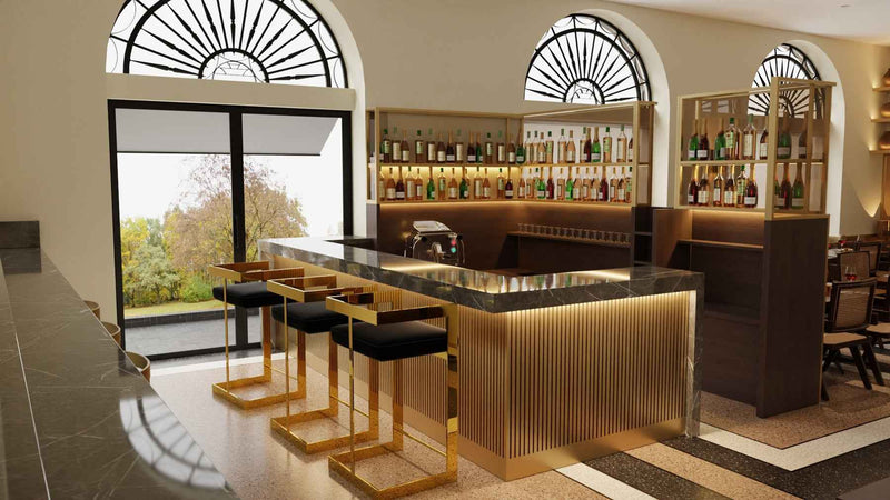 30" Black and Gold Velvet and Stainless Steel Low Back Bar Height Bar Chair