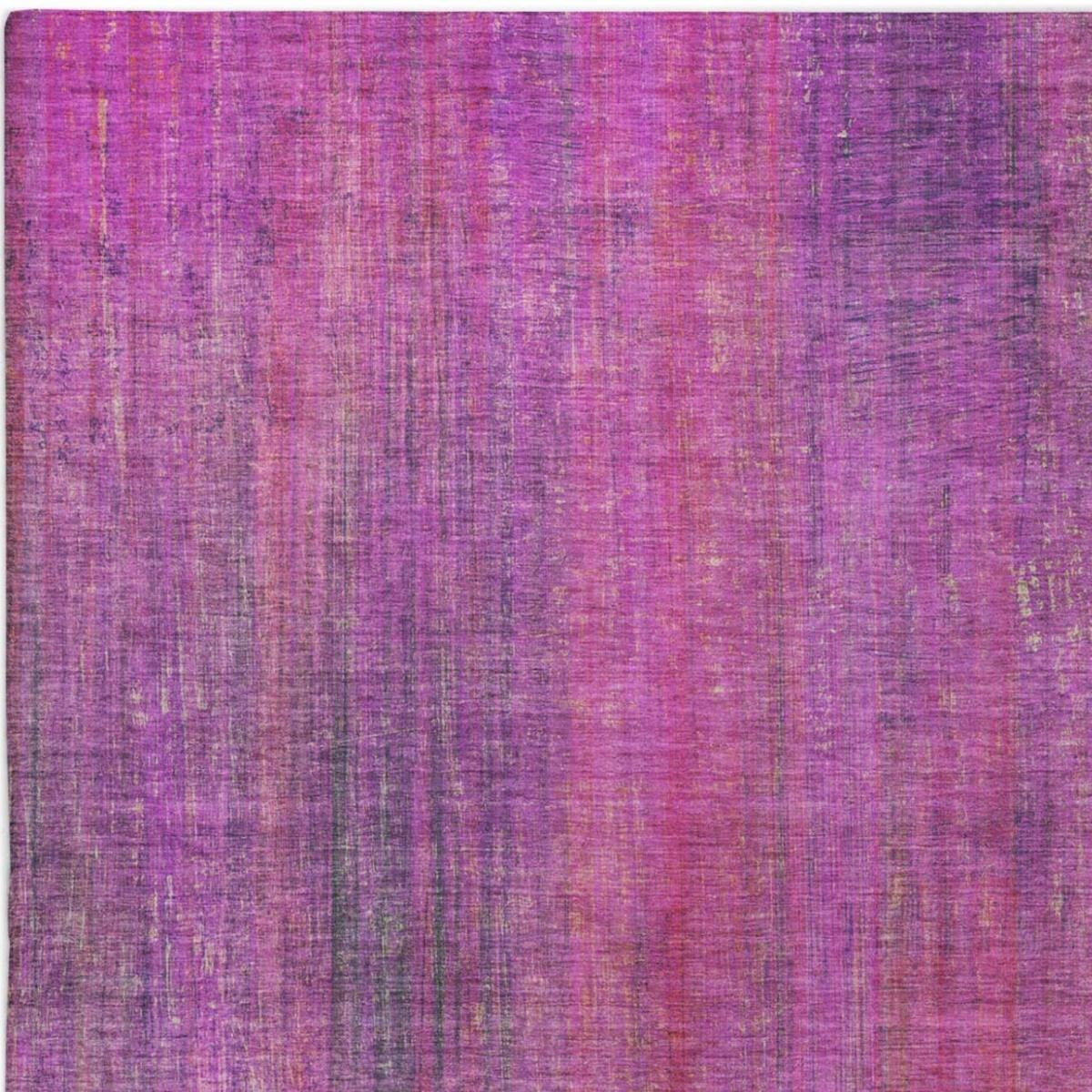 10' X 14' Lilac And Purple Striped Shag Washable Area Rug With UV Protection - Home & Garden