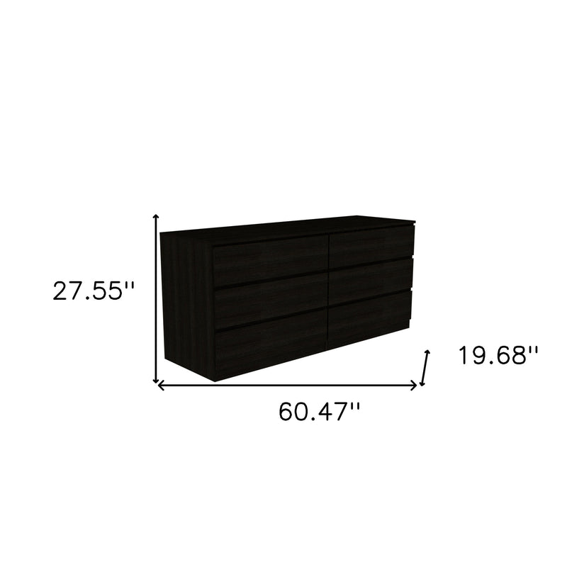 Black dresser cabinet with four drawers, 60.47 in wide