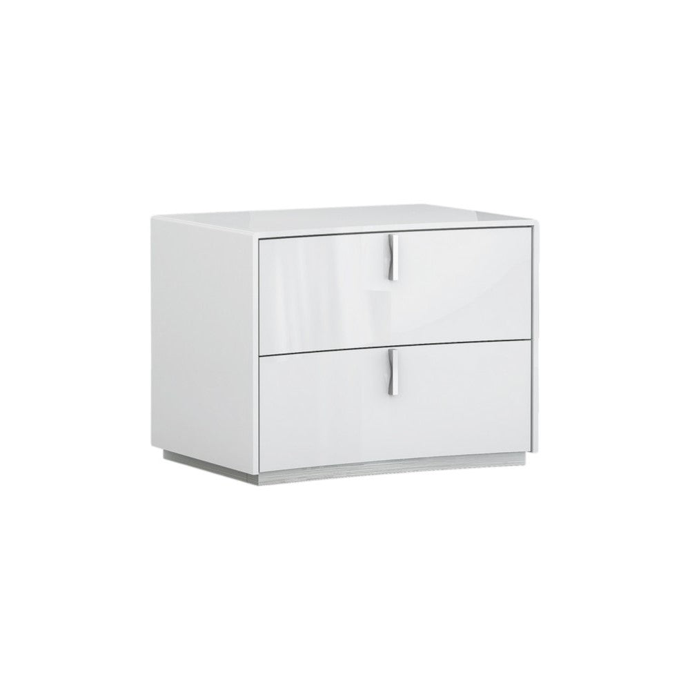 18" White Two Drawers Manufactured Wood Nightstand - Bed & Bath
