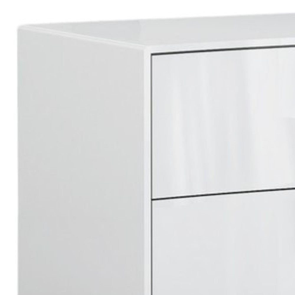 18" White Two Drawers Manufactured Wood Nightstand - Bed & Bath