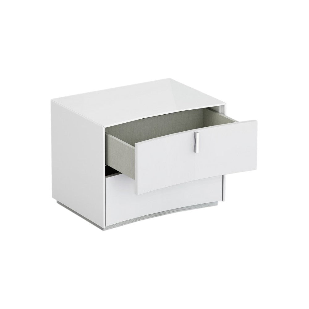 18" White Two Drawers Manufactured Wood Nightstand - Bed & Bath