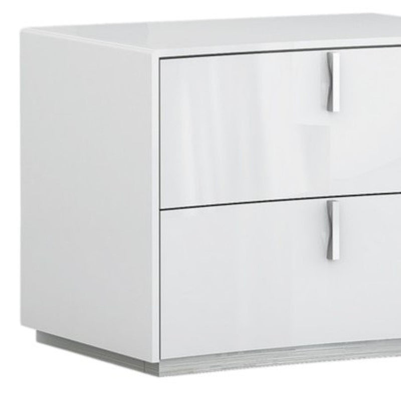 18" White Two Drawers Manufactured Wood Nightstand - Bed & Bath