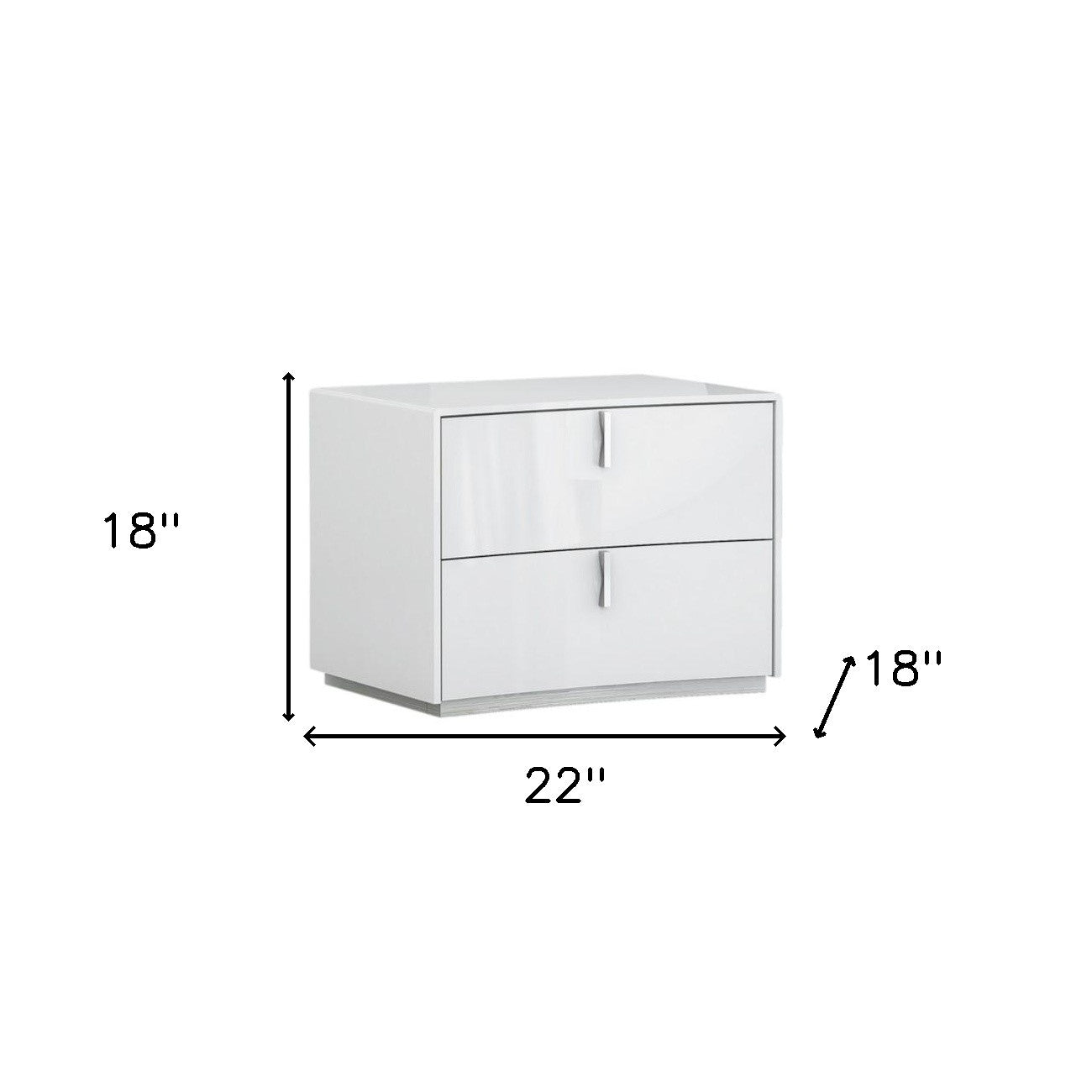 18" White Two Drawers Manufactured Wood Nightstand - Bed & Bath