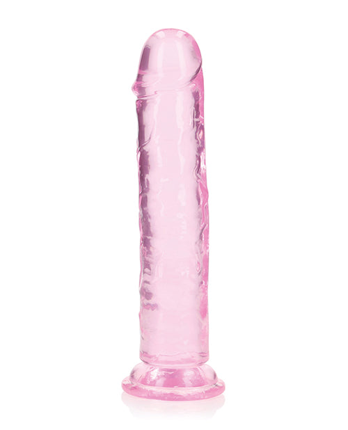 Shots Realrock Crystal Clear 8" Straight Dildo W/suction Cup - Pink - GreatEagleInc
