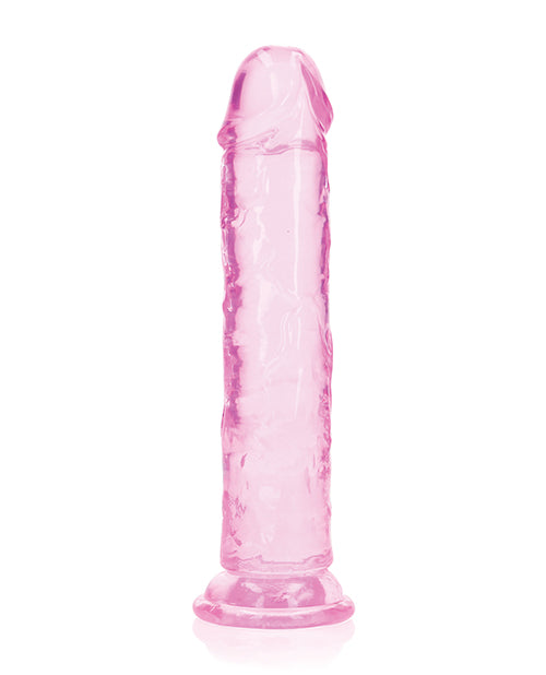 Shots Realrock Crystal Clear 8" Straight Dildo W/suction Cup - Pink - GreatEagleInc