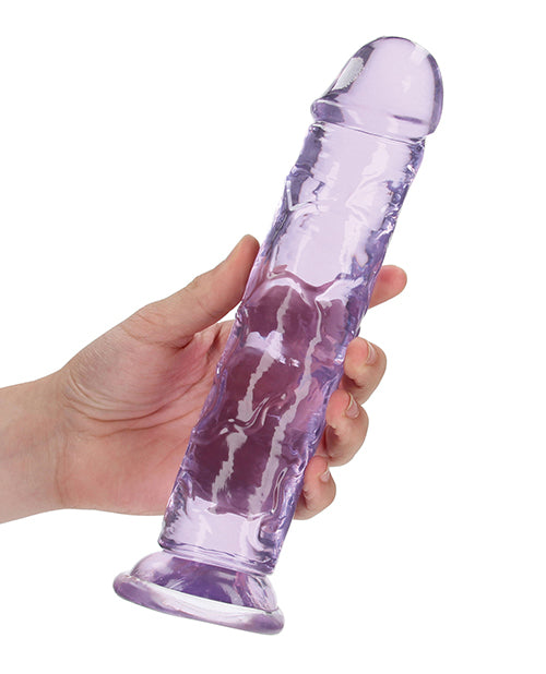 Shots Realrock Crystal Clear 9" Straight Dildo W/suction Cup - Purple - GreatEagleInc