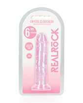 Shots Realrock Crystal Clear 6" Straight Dildo W/suction Cup - Pink - GreatEagleInc